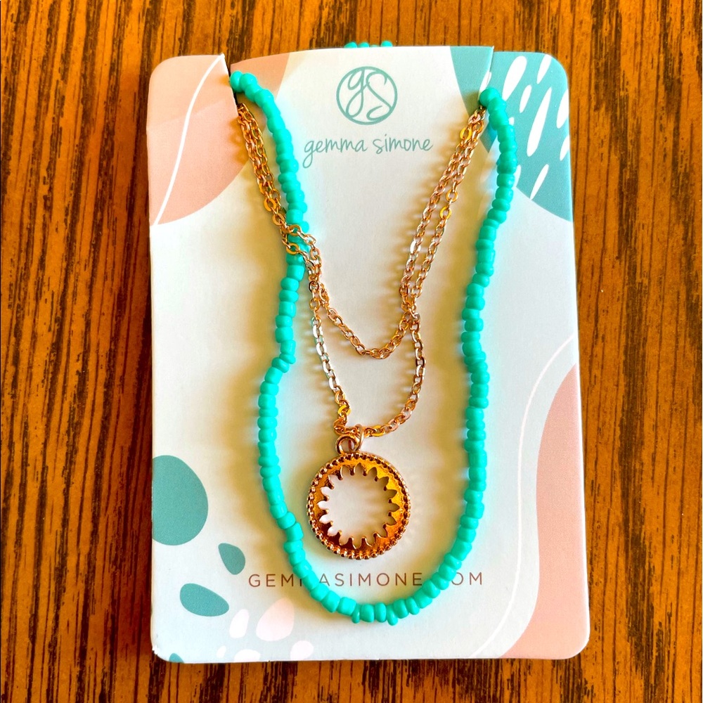 Gemma Simone - Aqua Beaded Lariat